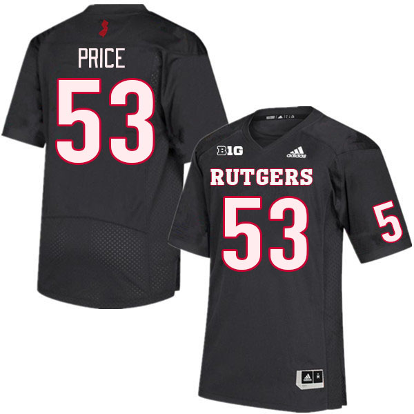 Men #53 Q'yaeir Price Rutgers Scarlet Knights College Football Jerseys Stitched Sale-Black